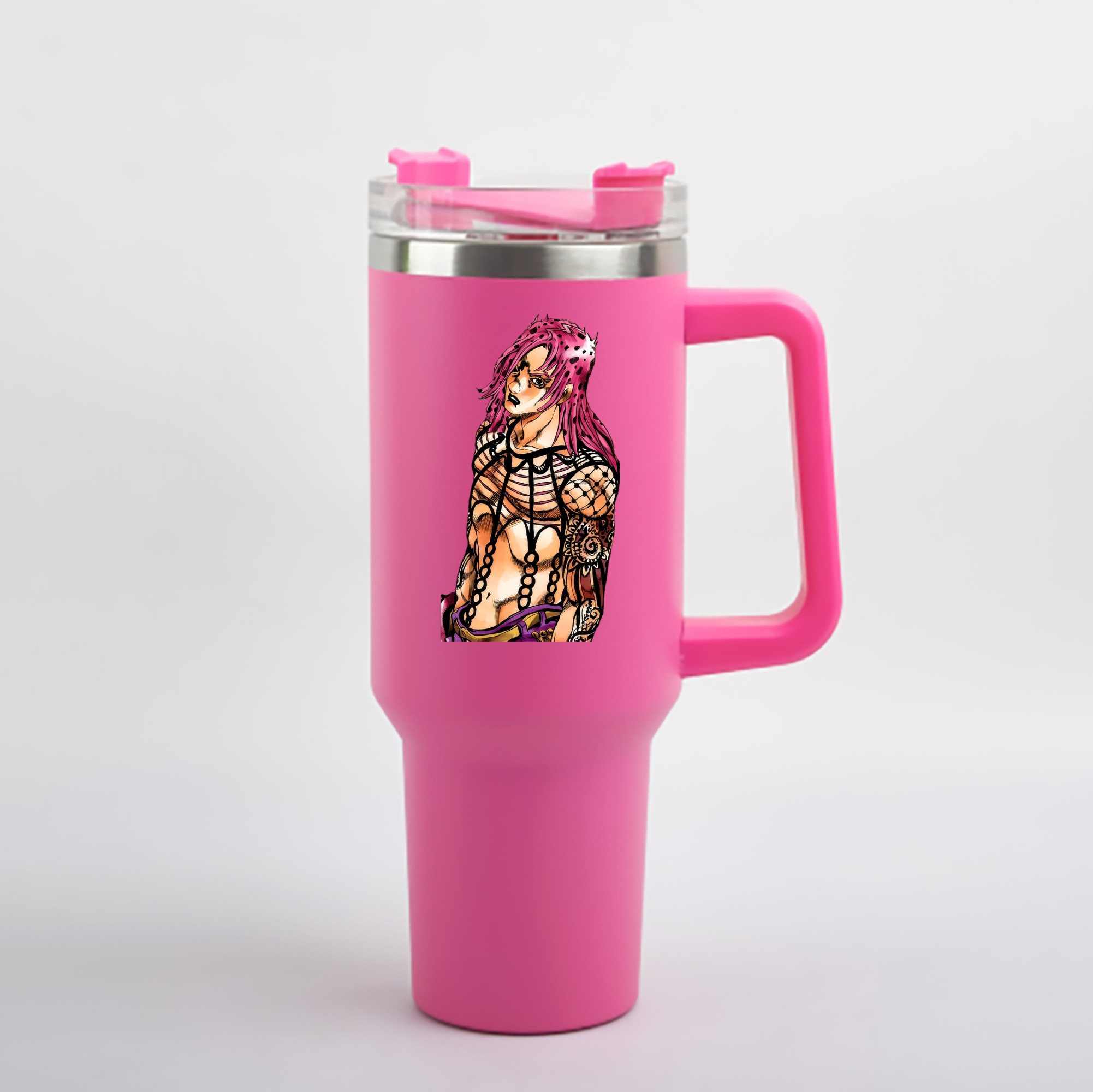 （画像用） ジョジョの奇妙な冒険 ビネガー?ドッピオ JoJo's Bizarre Adventure Vinegar Doppio 1200mL車用タンブラー - クリスタルステッカー（プラスチックストロー付き）